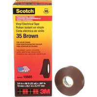 Scotch&reg; Vinyl Colour Coding Electrical Tape, 19 mm (3/4") W x 20 m (66') L, 7 mils, Brown Fastek