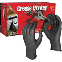 Grease Monkey&reg; Disposable Gloves, Large, Nitrile, 5-mil, Powder-Free, Black Fastek