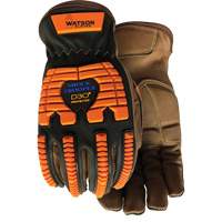 Drill Sergeant Impact Gloves, Large, Grain Leather Palm, Slip-On Cuff Fastek