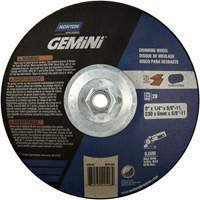 Gemini&reg; Saucer Wheel, 9" x 1/4", 5/8"-11 Arbor, Aluminum Oxide, Type 28 Fastek