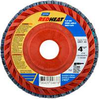 Red Heat&reg; Plastic Flat Flap Discs, 4-1/2" x 7/8", Type 27, 40 Grit, Ceramic Alumina Fastek