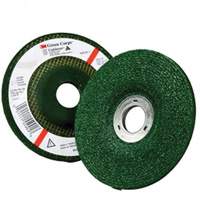 Green Corps Depressed Centre Wheel, 4-1/2" x 1/4", 7/8" Arbor, Aluminum Oxide, Type 27 Fastek