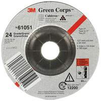 Green Corps Flexible Grinding Wheel, 5" x 1/4", 7/8" Arbor, Ceramic, Type 1 Fastek