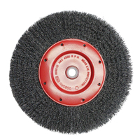 Economy Crimped Wire Wheel Brushes - Narrow Face, 6" Dia., 0.014 Fill, 2" Arbor Fastek