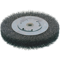 Economy Crimped Wire Wheel Brushes - Wide Face, 6" Dia., 0.014 Fill, 2" Arbor Fastek