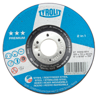 Premium 2-in-1 Grinding Wheel, 5" x 9/32", 7/8" Arbor, Type 27 Fastek