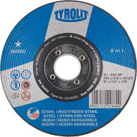 Basic 2-in-1 Grinding Wheel, 4-1/2" x 1/4", 7/8" Arbor, Type 27 Fastek