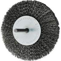 Circular Crimped Wire End Brushes, 4", 0.008" Fill, 1/4" Shank NU464 | Fastek