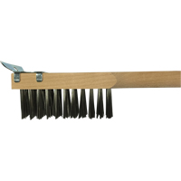 Brosse de nettoyage avec racloir, Acier inoxydable, 3 x 10 rangs de fils, Longueur 20" Fastek