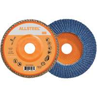 AllSteel Flap Disc, 7" x 7/8", Type 27, 40 Grit, Zirconia Alumina Fastek