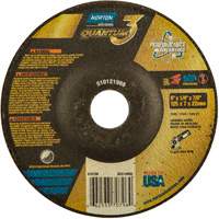 Quantum3 Grinding Wheel, 5" x 1/4", 7/8" Arbor, Ceramic, Type 27 Fastek