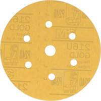 Hookit Dust-Free Sanding Disc, 6" Dia., P240 Grit, Aluminum Oxide, A-Weight Fastek