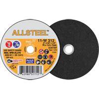 AllSteel Mini Cut-Off Wheel, 3" x 1/16", 1/4" Arbor, Type 1, Aluminum Oxide, 25470 RPM Fastek