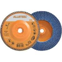 AllSteel Flap Disc, 4-1/2" x 5/8"-11, Type 27, 40 Grit, Zirconia Alumina Fastek