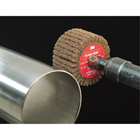 Scotch-Brite Flap Brushes, 2" Dia. x 1" W, 1/4" Arbor, Aluminum Oxide Fastek