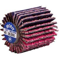 Threaded Mini Flap Wheel, Ceramic Alumina, 40 Grit, 1" x 1" x 1/4"-20 Fastek