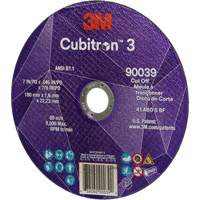 Meule &agrave; tronçonner Cubitron 3, 7" x 0,09", Arbre de 7/8", Type T27, C&eacute;ramique, 8500 Tr/min Fastek