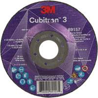Cubitron 3 Cut and Grind Wheel, 4-1/2" x 1/8", 7/8" Arbor, Type 27, 36 Grit, Ceramic Fastek