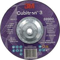 Cubitron 3 Cut and Grind Wheel, 7" x 1/8", 5/8"-11 Arbor, Type 27, 36 Grit, Ceramic Fastek