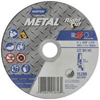 Metal RightCut Right Angle Cut-Off Wheel, 4-1/2" x 0.04", 7/8" Arbor, Type 01/41, Aluminum Oxide, 13580 RPM Fastek