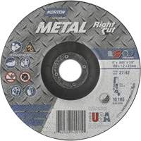 Metal RightCut Right Angle Cut-Off Wheel, 6" x 0.045", 7/8" Arbor, Type 27/42, Aluminum Oxide, 10190 RPM Fastek