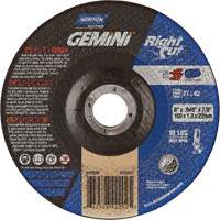 Gemini RightCut Right Angle Cut-Off Wheel, 6" x 0.045", 7/8" Arbor, Type 27/42, Aluminum Oxide, 10185 RPM Fastek