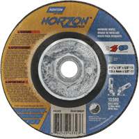 NorZon Plus SGZ CA Grinding & Cutting Wheel, 4-1/2" x 1/8", 5/8"-11 Arbor, Type 27, Ceramic Alumina Fastek