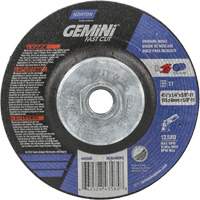 Gemini Grinding Wheel, 4-1/2" x 1/4", 5/8"-11 Arbor, Aluminum Oxide, Type 27 Fastek