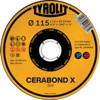 CA60Q-BFPX CERABOND X Cut-Off Wheel, 4-1/2" x 0.039", 7/8" Arbor, Type 1 Fastek