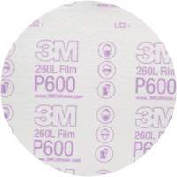 Disque abrasif de finition en pellicule Hookit 00971 260L, dia 6", Grain P600, Oxyde d'aluminium Fastek