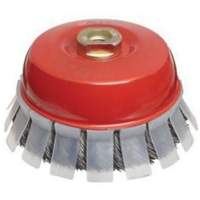 Knotted Wire Cup Brush with Protective Guard, 2-3/4" Dia. x 5/8"-11 Arbor Fastek