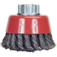 Knotted Wire Cup Brush, 4" Dia. x 5/8"-11 Arbor Fastek
