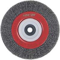 Crimped Bench Wheel, 6" Dia., 0.014" Fill, 1/2"-2 Arbor Fastek