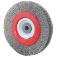 Crimped Bench Wheel, 8" Dia., 0.014" Fill, 1/2"-2 Arbor Fastek