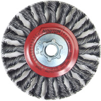 Full Cable Twist Wire Wheel, 4" Dia., 0.02" Fill, 5/8"-11 Arbor, Steel Fastek