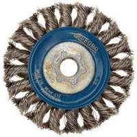 Full Cable Twist Wire Wheel, 5" Dia., 0.02" Fill, 5/8"-11 Arbor, Stainless Steel Fastek