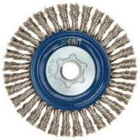 Stringer Bead Knot Wire Brush For Angle Grinders, 5" Dia., 0.02" Fill, 5/8"-11 Arbor, Stainless Steel Fastek