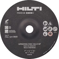 AG-D SP Premium Grinding Wheels, 5" x 1/4", 7/8" Arbor, Zirconium, Type 27 Fastek