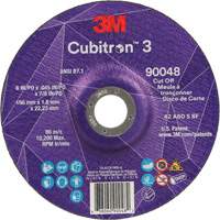 Cubitron 60+ Grit 3 Cut-Off Wheel, 6" x 0.045", 7/8" Arbor, Type T27, Ceramic, 10200 RPM Fastek