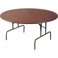 Folding Table, Round, 60" L x 60" W, Laminate, Brown OA304 | Fastek