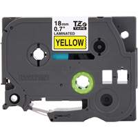Tape Cartridge for P-touch&reg; Labeling System, 18 mm x 8 m, Black on Yellow Fastek