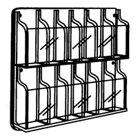 Literature Displays, Wall Mount, 9 Slots, Plastic, 30" W x 2" D x 36-7/8" H Fastek