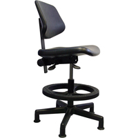Ergonomic Seating, Polyurethane, Black, 250 lbs. Capacity Fastek