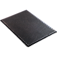 Conductive Anti-Fatigue Rubber Mat Interlocking Room System, Rubber, 2' W x 3' L, 1/2" Thick, Black Fastek