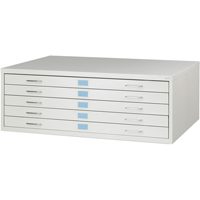 FacilTM Flat File Cabinets, 5 Drawers, 46" W x 32" D x 16-3/8" H OJ918 | Fastek