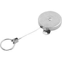 Self Retracting Key Chains, Chrome, 48" Cable, Mounting Bracket Attachment ON544 | Fastek