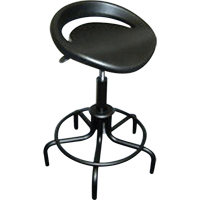 6000 Series Oversized Stool, Stationary, Adjustable, 25" - 30", Polyurethane Seat, Black Fastek