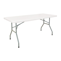 Table pliante, Rectangulaire, 72" l x 30" la, Poly&eacute;thyl&egrave;ne, Blanc Fastek