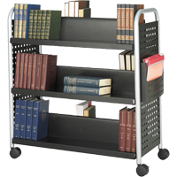 Scoot™ Book Carts, 200 lbs. Capacity, Black, 17-3/4" D x 41-1/4" L x 41-1/4" H, Steel ON736 | Fastek