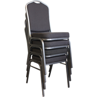 Stacking Chairs, Fabric, 37" High, 275 lbs. Capacity, Black Fastek